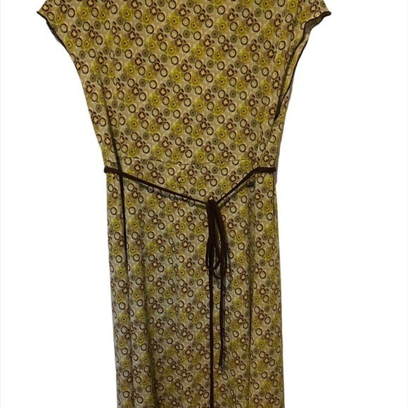 Connected Apparel 70’s Inspired retro green patterned women’s dress size 12 - Picture 3 of 12